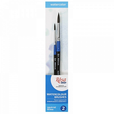 Набор кистей 16 белка круглая №2,6 2 шт. Rosa Studio 