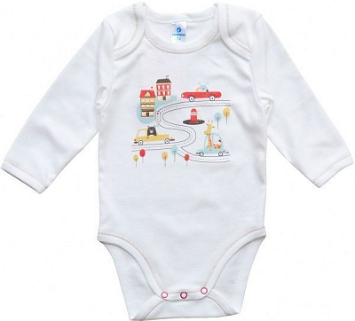 Боди детское Minikin Машинка р.68 молочный 206003 