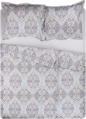 Комплект постельного белья Exclusive Light семейный бежевый с голубым La Nuit 