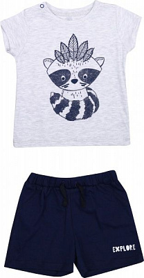 Комплект детской одежды Фламинго р.74 темно-синий/меланж 571-128 