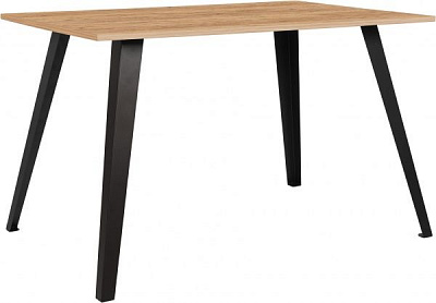 Стол обеденный Nowy Styl ANGLE BLACK (18) 1200x800 (CH) дуб золотой 