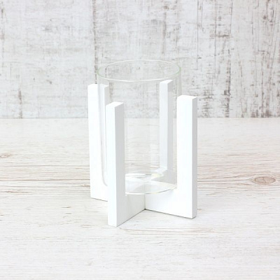 Подсвечник стеклянный на подставке 80/110 мм белый 300566 Стеклоприбор