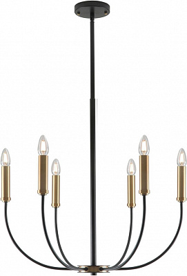 Люстра потолочная Sensio Centro 6x40 Вт E14 латунь/матовый черный HU-C-074616-GL