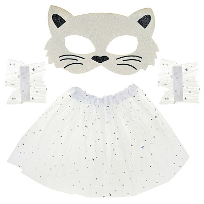 Костюм дитячий карнавальний Shantou (спідниця, маска, браслети) білий E2514-2