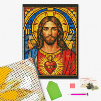 Алмазная мозаика Святое сердце Иисуса 40х50 см Brushme
