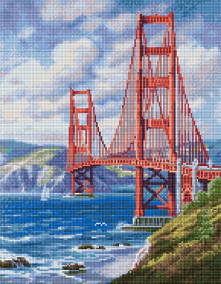 Алмазная мозаика Мост Золотые ворота 40х50 см GF3058 Brushme 