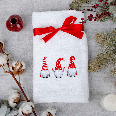 Полотенце махровое Новый Год 50x90 см белый La Nuit