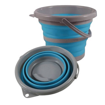 Ведро обычное Gruntek 5 л голубой/серый