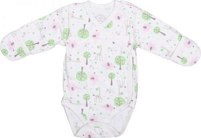 Комбинезон Фламинго р.62 белый с принтом 486-222 