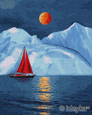 Картина по номерам Красный парусник Идейка 