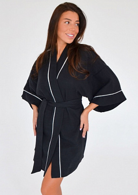 Халат жіночий Roksana Muslin 1164/11008 р. 48 чорний
