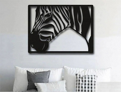 Декор настенный STEEL CHARACTER Зебра 33x40 см черный 