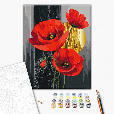 Картина по номерам Красные маки 40х50 см Brushme