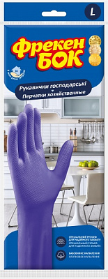 Перчатки латексные Фрекен Бок стандартные р.L 1 пар/уп. фиолетовые 