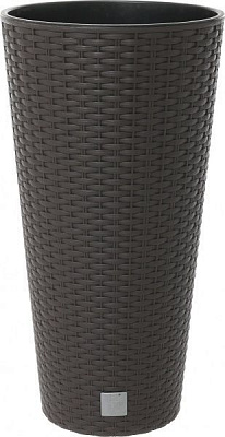 Горщик пластиковий Prosperplast Rato tubus 2 в 1 круглий 15,5л коричневий (77966-440)