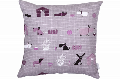 Подушка декоративная Песики 40x40 см серо-сиреневый Homeline