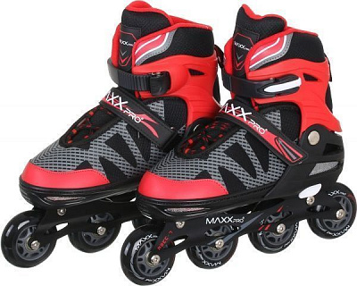 Роликовые коньки MaxxPro YX-0151-4WR р. 39-42 бело-красный