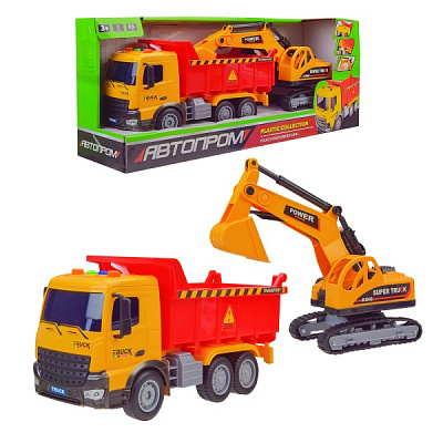 Автомобіль для будівництва Автопром з екскаватором 1:16 RJ3369