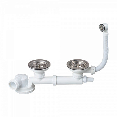 Сифон Wirquin для двойной кухонной мойки Espace полный комплект 1½
