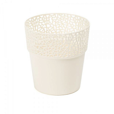 Горшок пластиковый Ламела Росса 115 круглый 0,5 л кремовый 