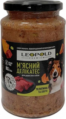 Консерва Леопольд Premium М'ясний делікатес, телятина з овочами, беззерновий 400 г