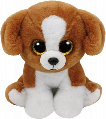 М'яка іграшка TY Beanie Babies коричнево-біле щеня Snicky 15 см 42182