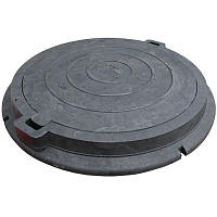 Люк канализационный PE RUSLANA 790 мм B125 без замка черный