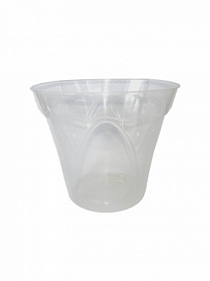 Кашпо декоративне пластик Магнолія d 203 фігурний білий/прозорий