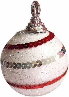 Куля новорічна 8 см 9179-9 білий