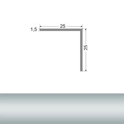 Поріжок алюмінієвий анодований TIS 25х25x2700 мм срібло
