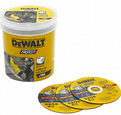 Круг відрізний DeWalt FASTCUT 100 шт. 125 x 1,0 x 22,23 мм DT20540