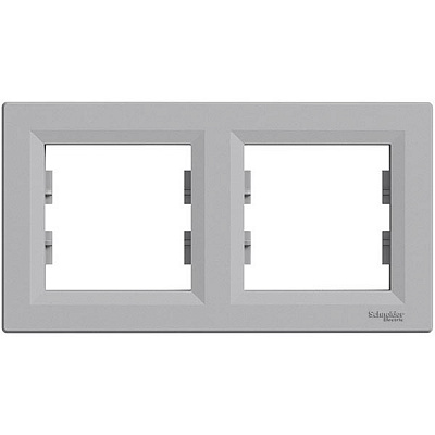 Рамка двомісна Schneider Electric ASFORA горизонтальна алюміній EPH5800261