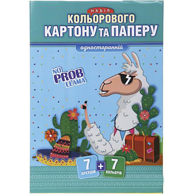 Набор картона и бумаги Лама НКУ-А-4-7 7+7 цветов односторонний