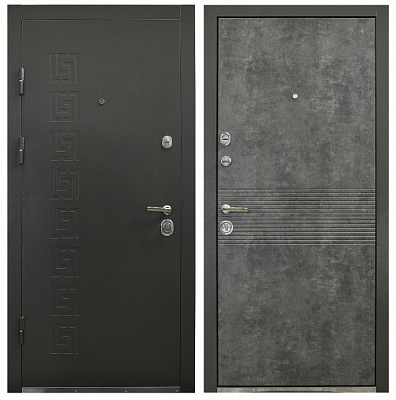 Двері вхідні Міністерство дверей КУ-Орнамент мармур темний 2050х860 мм ліві