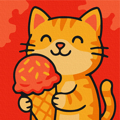 Картина по номерам Котик-муркотик 20х20 см Brushme