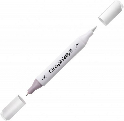 Маркер двосторонній Graph'it Brushmarker GI80000 білий