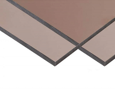 Поликарбонат монолитный Bauglas 2УФ ПК антивандальный FSX 4 мм 1000x2050 мм бронзовый