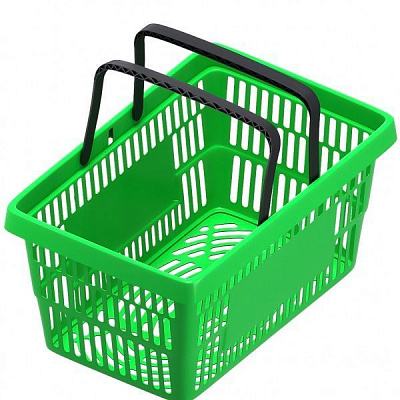 Корзина торговая EPG уиверсальная с ручками 20 л, 320х445х227 мм, зеленая