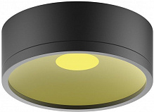 Светильник точечный Gauss накладной 12 Вт 3000 К черный/золото HD026 