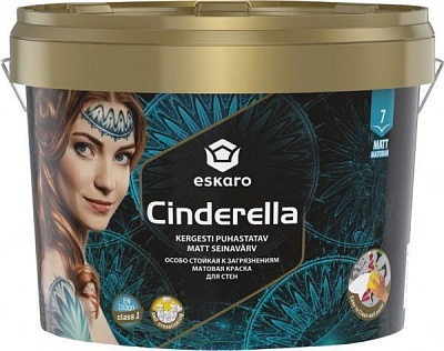Фарба акрилова Eskaro Cinderella шовковистий мат білий 2.7л