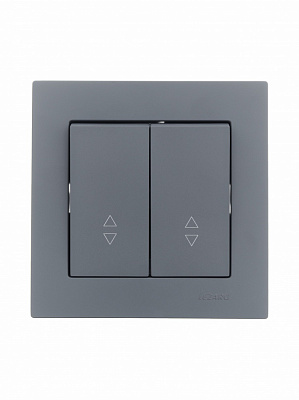 Выключатель проходной двухклавишный Lezard Vesna без подсветки шефилд грей 742-3488-106