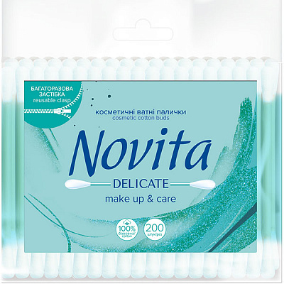 Ватные палочки Novita delicate make up & care 200 шт. (мягкая)