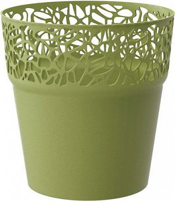 Кашпо пластикове Prosperplast Naturo круглий 1,7л оливковий (78985-370)