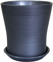Горшок керамический Ориана-Запорожкерамика Вуаль резной круглый 1л металлик (071-1-024) 