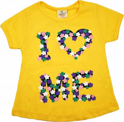 Футболка AKKU 9109 цветочки р.116 желтый 