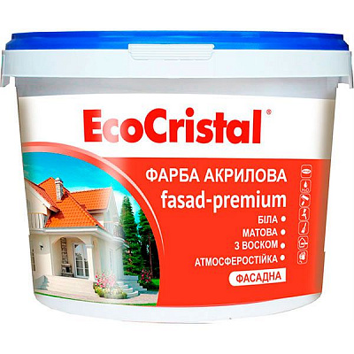 Краска акриловая водоэмульсионная EcoCristal Премиум ИР-132 мат белый 3л 