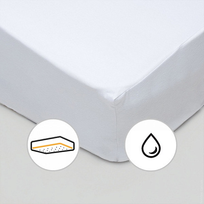 Наматрасник MirSon Light №215 (трикотажный AQUA-stop) водонепроницаемый с резинкой по периметру 26х200x220 см 2200000691736 