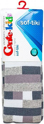 Колготки для дівчаток Conte-Kids Sof-Tiki 7С-38СП р.116-122 сірий із малюнком