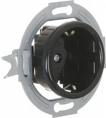 Механизм розетки с заземлением UP! (Underprice) Retro черный HSN-SCP.H1G1WG-BK