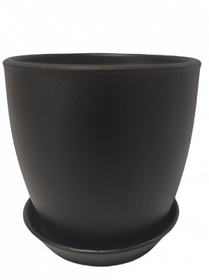 Горшок керамика ВК круглый черный 1,8 л Shynkar&KO